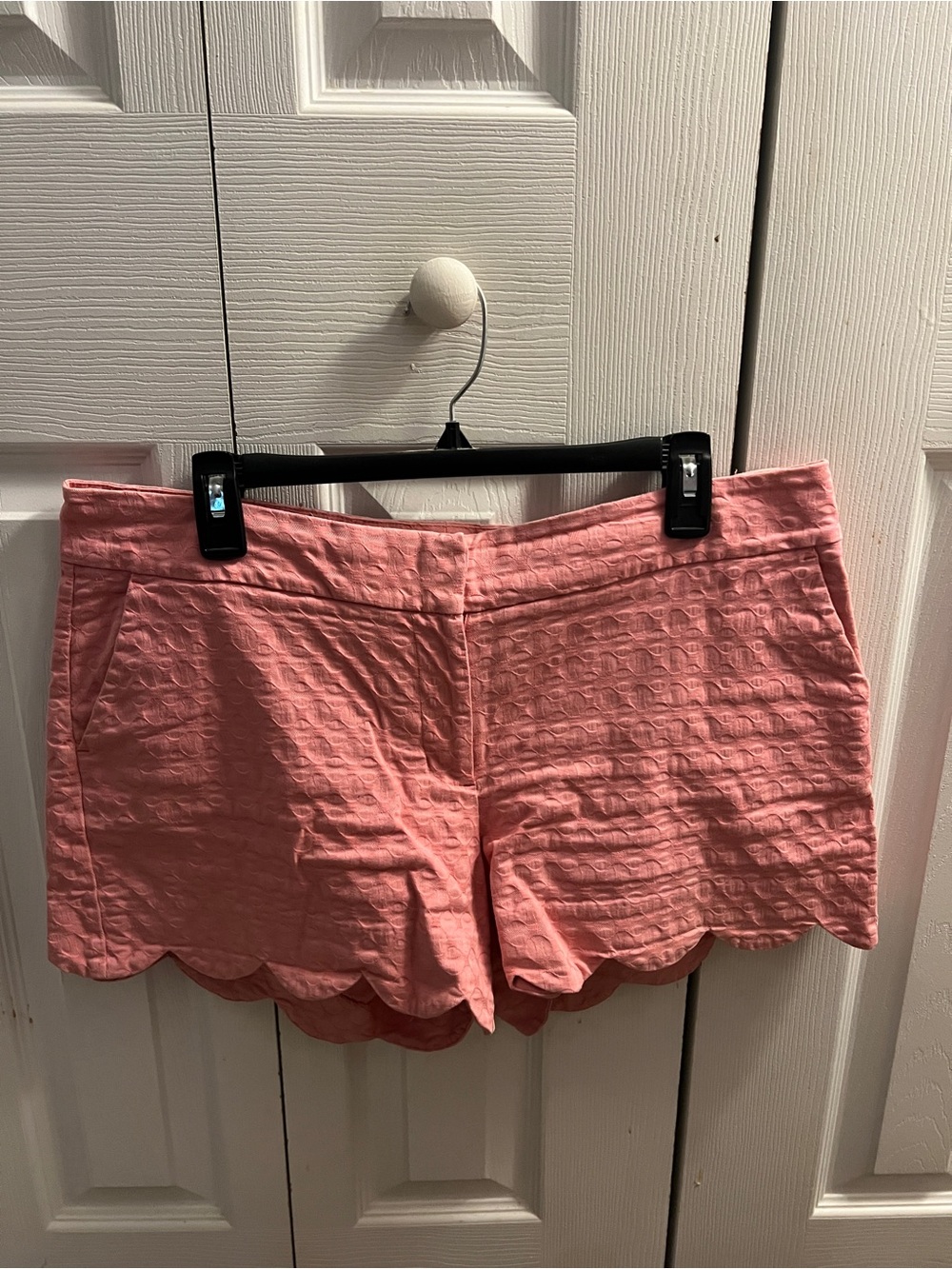 Women’s Pink Scallop Hem Shorts